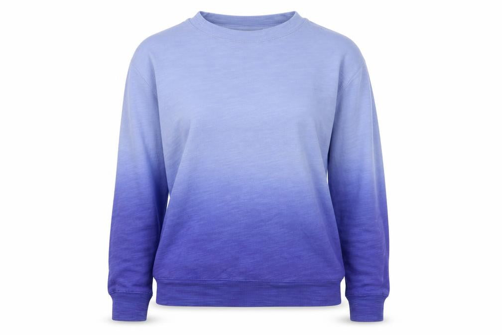Front view of Marks & Spencer Women Blue XS Ombre Crew Neck Pullover Sweatshirt