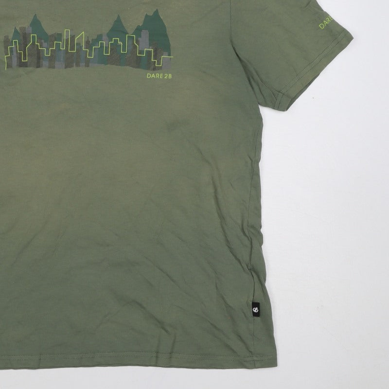 Dare 2b Mens Green L Crew Neck City Mountain Graphic T-Shirt