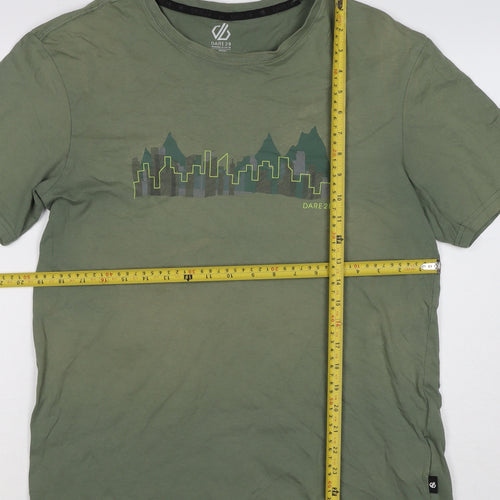 Dare 2b Mens Green L Crew Neck City Mountain Graphic T-Shirt