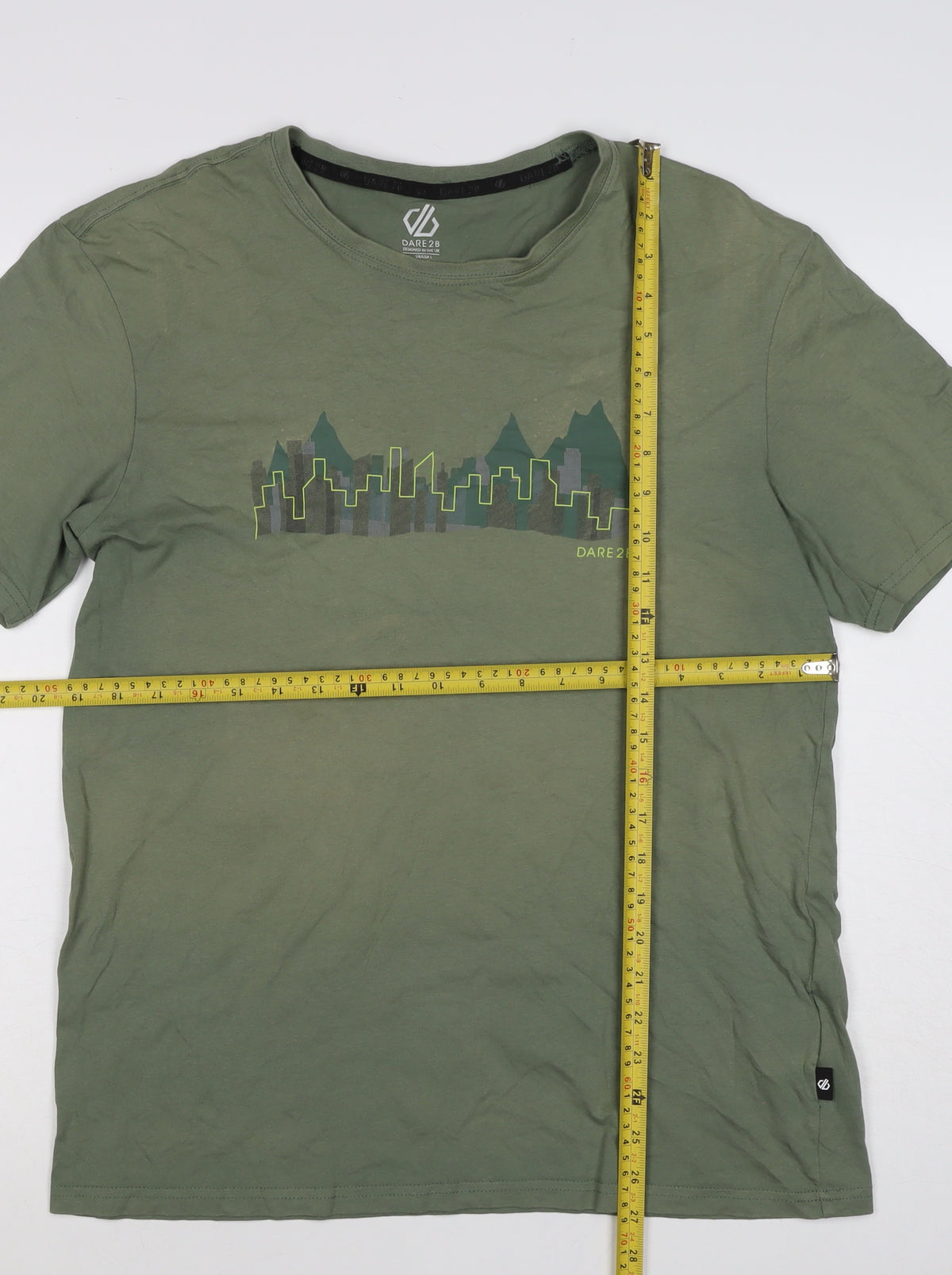Dare 2b Mens Green L Crew Neck City Mountain Graphic T-Shirt