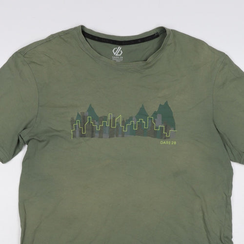Dare 2b Mens Green L Crew Neck City Mountain Graphic T-Shirt