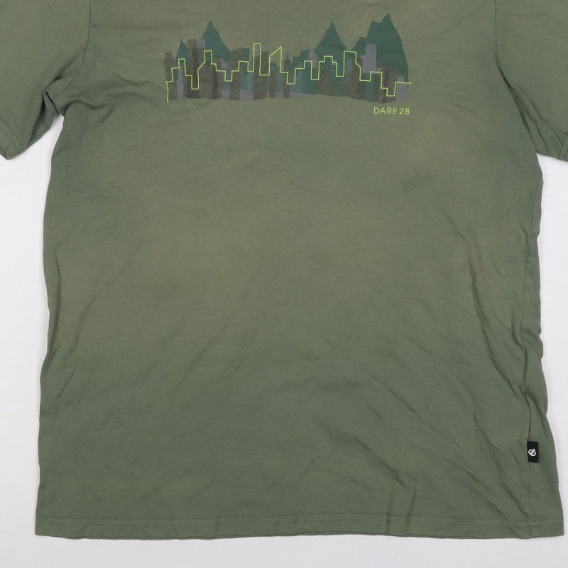 Dare 2b Mens Green L Crew Neck City Mountain Graphic T-Shirt