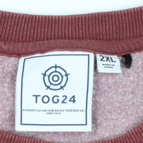 TOG24 Men’s Red 2XL Crew Neck Pullover Cotton Blend Sweatshirt