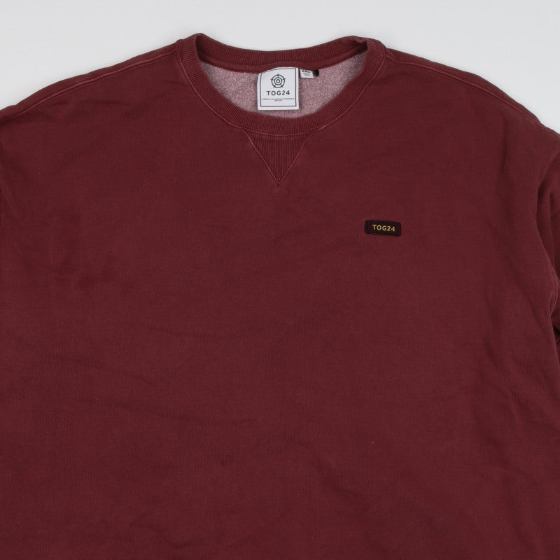 TOG24 Men’s Red 2XL Crew Neck Pullover Cotton Blend Sweatshirt