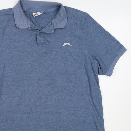 Slazenger Men’s Blue L Short Sleeve Logo Golf Polo Shirt