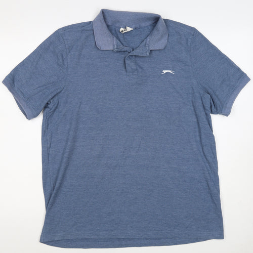 Slazenger Men’s Blue L Short Sleeve Logo Golf Polo Shirt