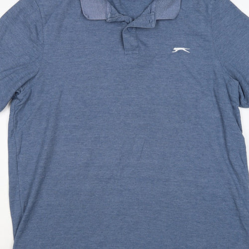 Slazenger Men’s Blue L Short Sleeve Logo Golf Polo Shirt