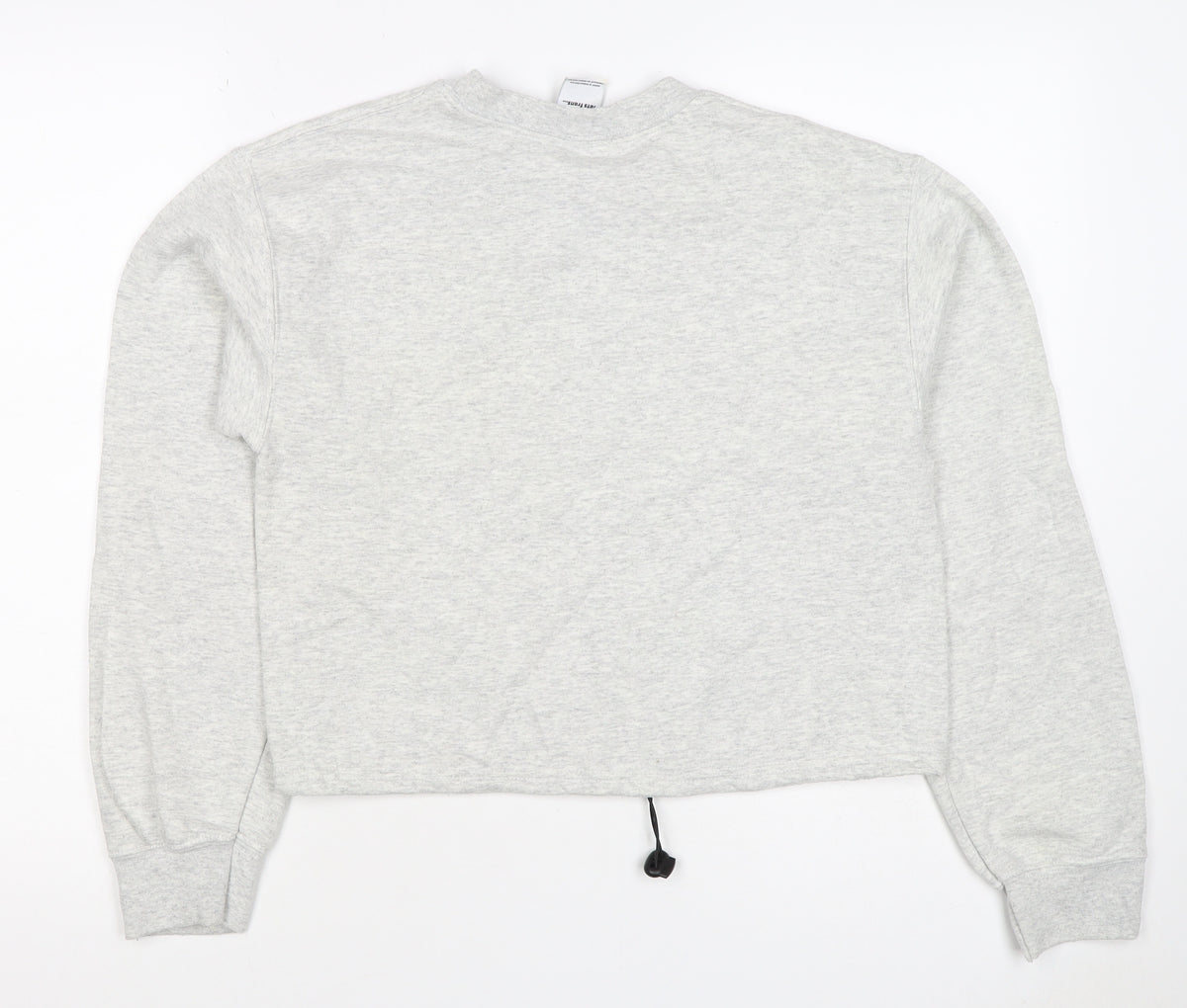 Close-up detail of lets frans... Women’s Grey S Pullover Crew Neck Logo Sweatshirt
