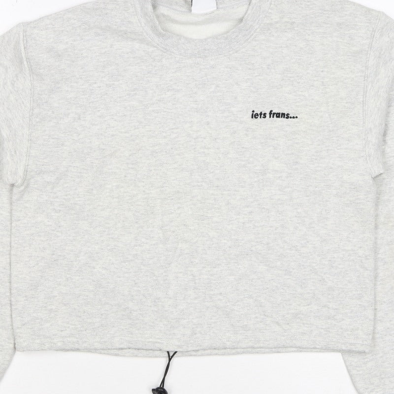 Additional view of lets frans... Women’s Grey S Pullover Crew Neck Logo Sweatshirt