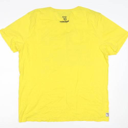 Twisted Soul Men's Yellow XL London Denim Graphic Print Crew Neck T-Shirt