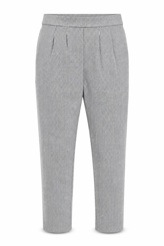 M&S Women’s Black Check Straight Leg Trousers UK 14 Regular
