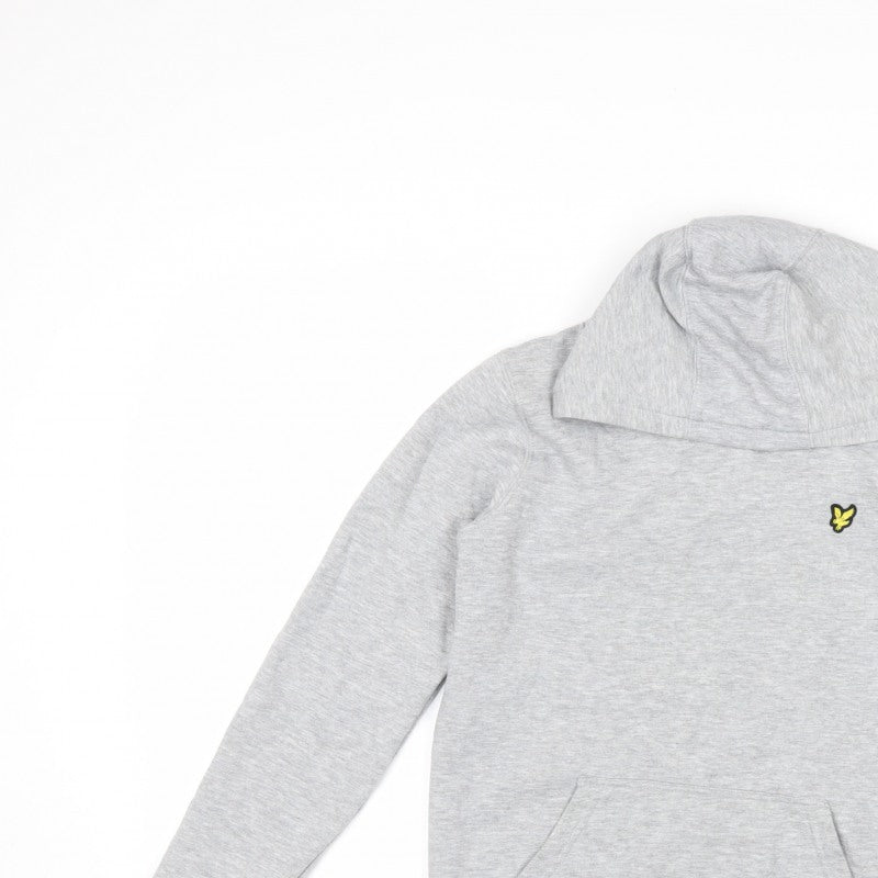 Lyle & Scott Boys Grey 12-13 Years Pullover Hoodie Logo Fleece