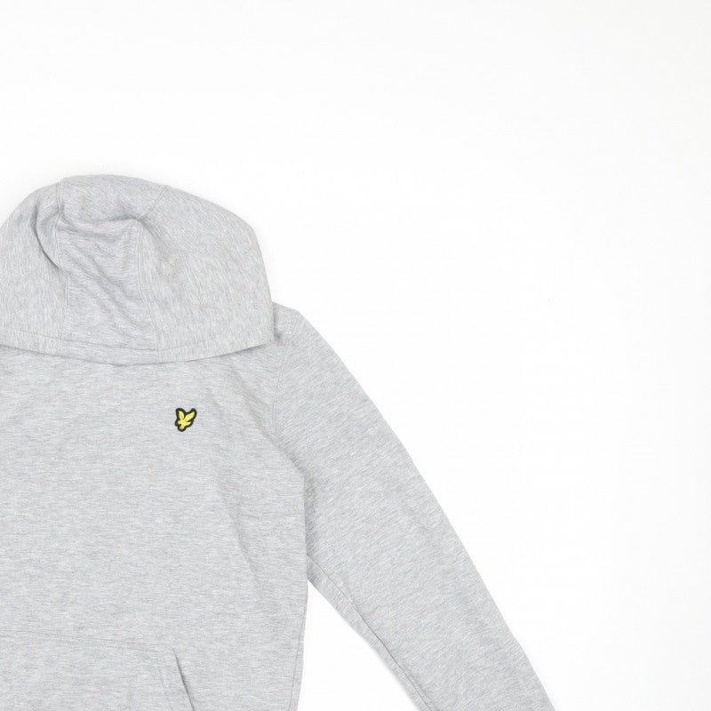 Lyle & Scott Boys Grey 12-13 Years Pullover Hoodie Logo Fleece