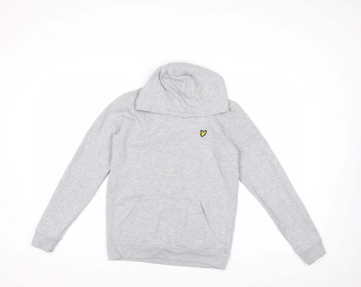 Lyle & Scott Boys Grey 12-13 Years Pullover Hoodie Logo Fleece