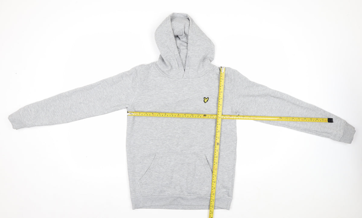 Lyle & Scott Boys Grey 12-13 Years Pullover Hoodie Logo Fleece