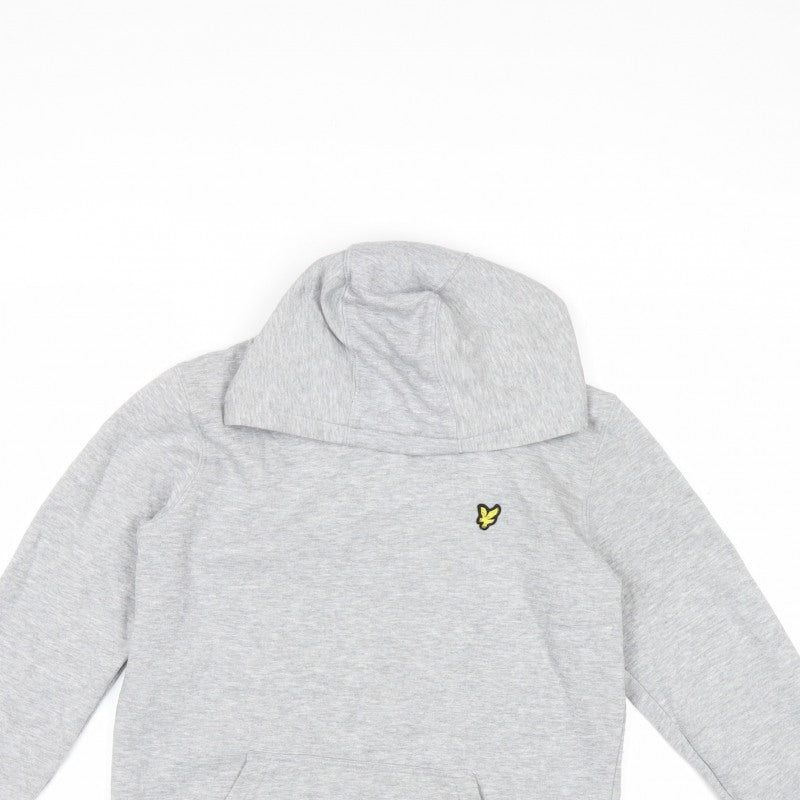 Lyle & Scott Boys Grey 12-13 Years Pullover Hoodie Logo Fleece