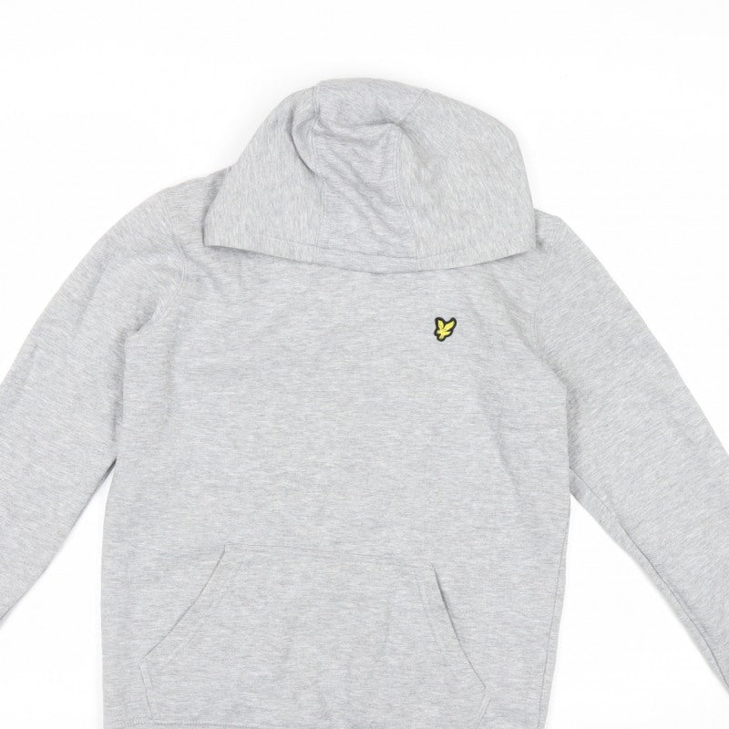 Lyle & Scott Boys Grey 12-13 Years Pullover Hoodie Logo Fleece
