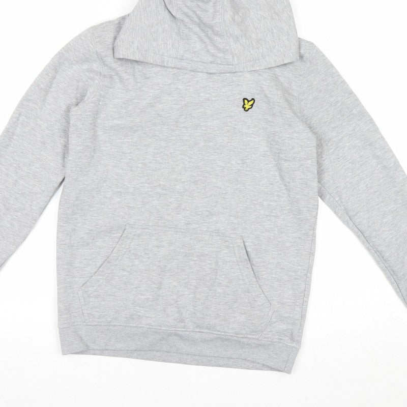 Lyle & Scott Boys Grey 12-13 Years Pullover Hoodie Logo Fleece