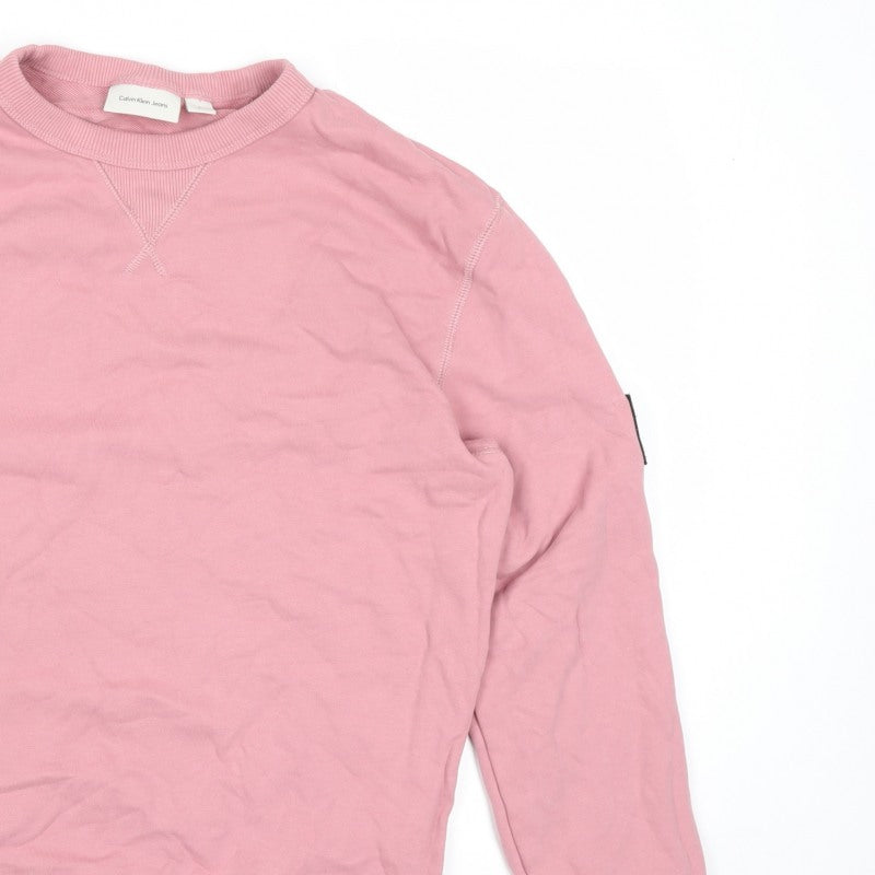 Calvin Klein Jeans Women's Pink L Basic Pullover Sweatshirt Jacket