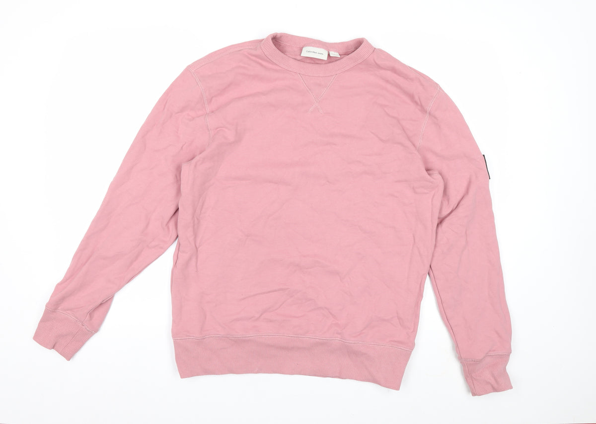 Calvin Klein Jeans Women's Pink L Basic Pullover Sweatshirt Jacket