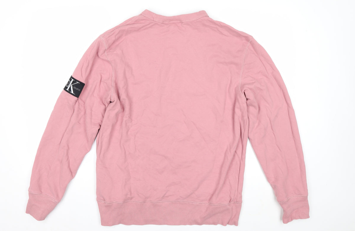 Calvin Klein Jeans Women's Pink L Basic Pullover Sweatshirt Jacket