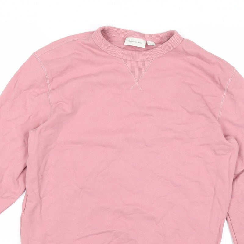 Calvin Klein Jeans Women's Pink L Basic Pullover Sweatshirt Jacket