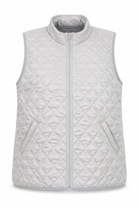 David Nieper Women’s Grey UK 16 Quilted Faux Fur Lined Waistcoat