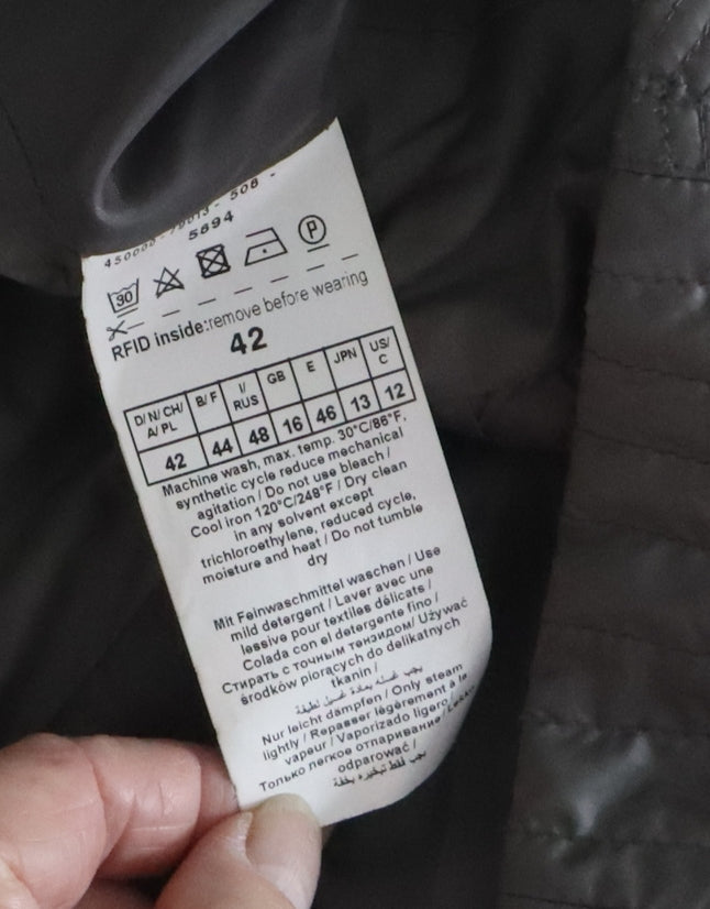 Gerry Weber Women Grey UK 16 Quilted Puffer Jacket Full Zip