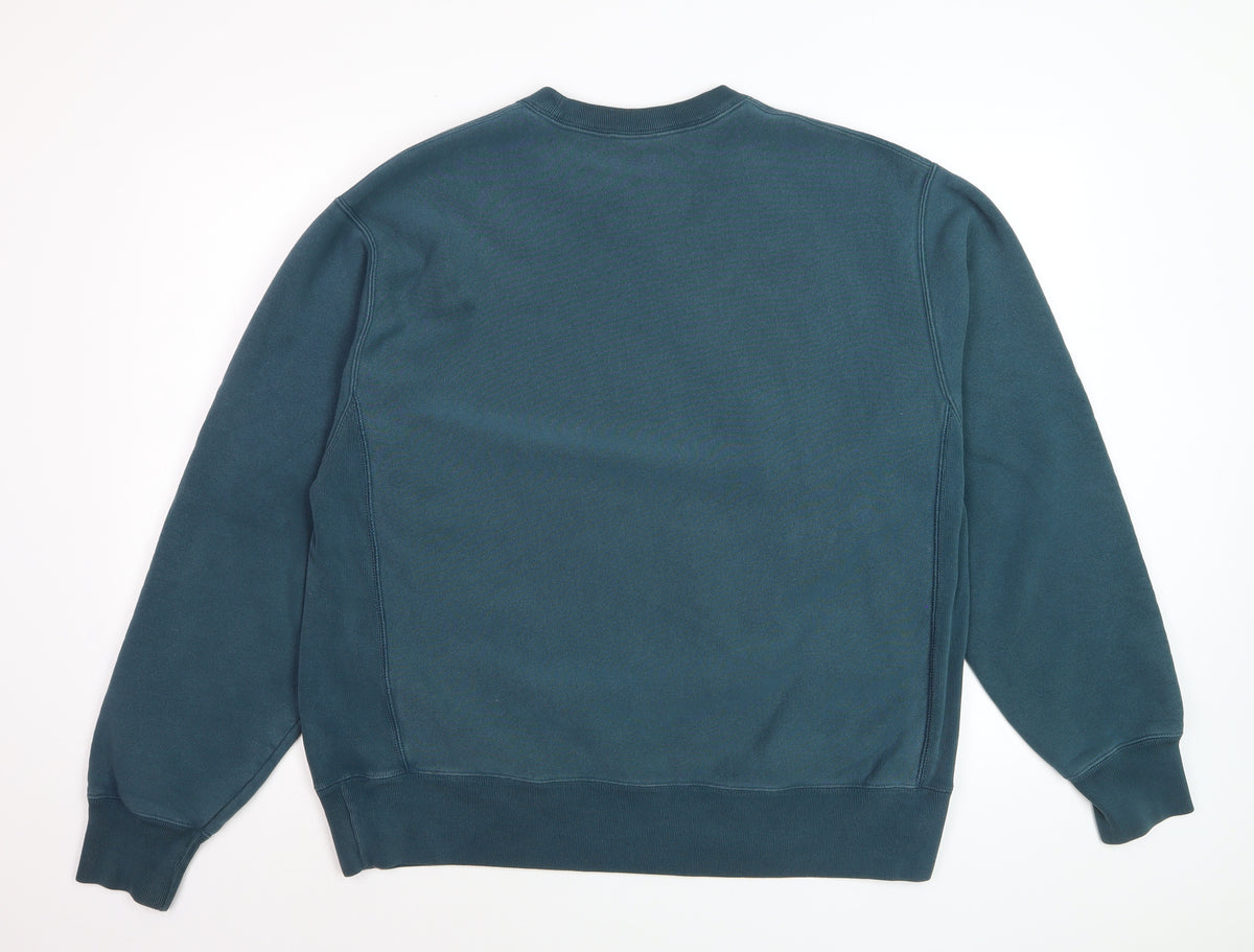 Champion Men’s Blue Large Reverse Weave Logo Crew Neck Sweatshirt