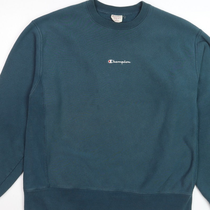 Champion Men’s Blue Large Reverse Weave Logo Crew Neck Sweatshirt
