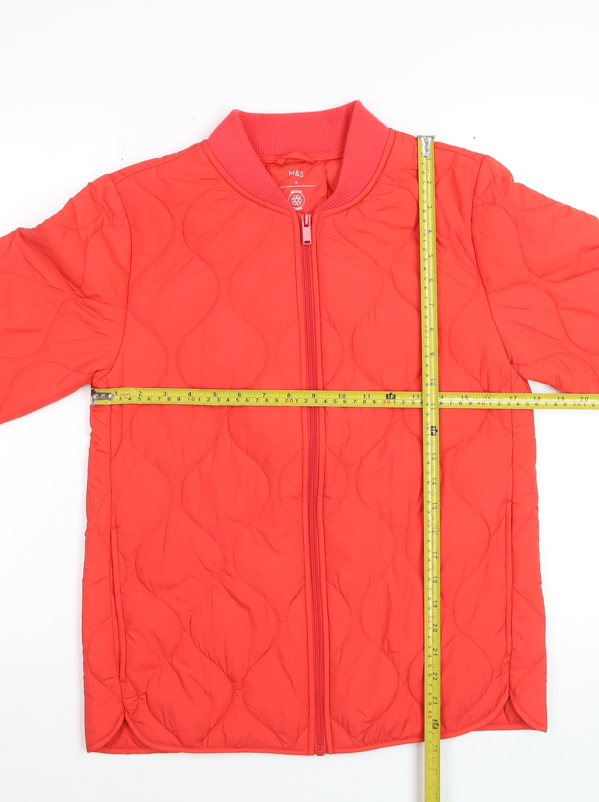 Marks and Spencer Women Red Size 6 Quilted Bomber Jacket