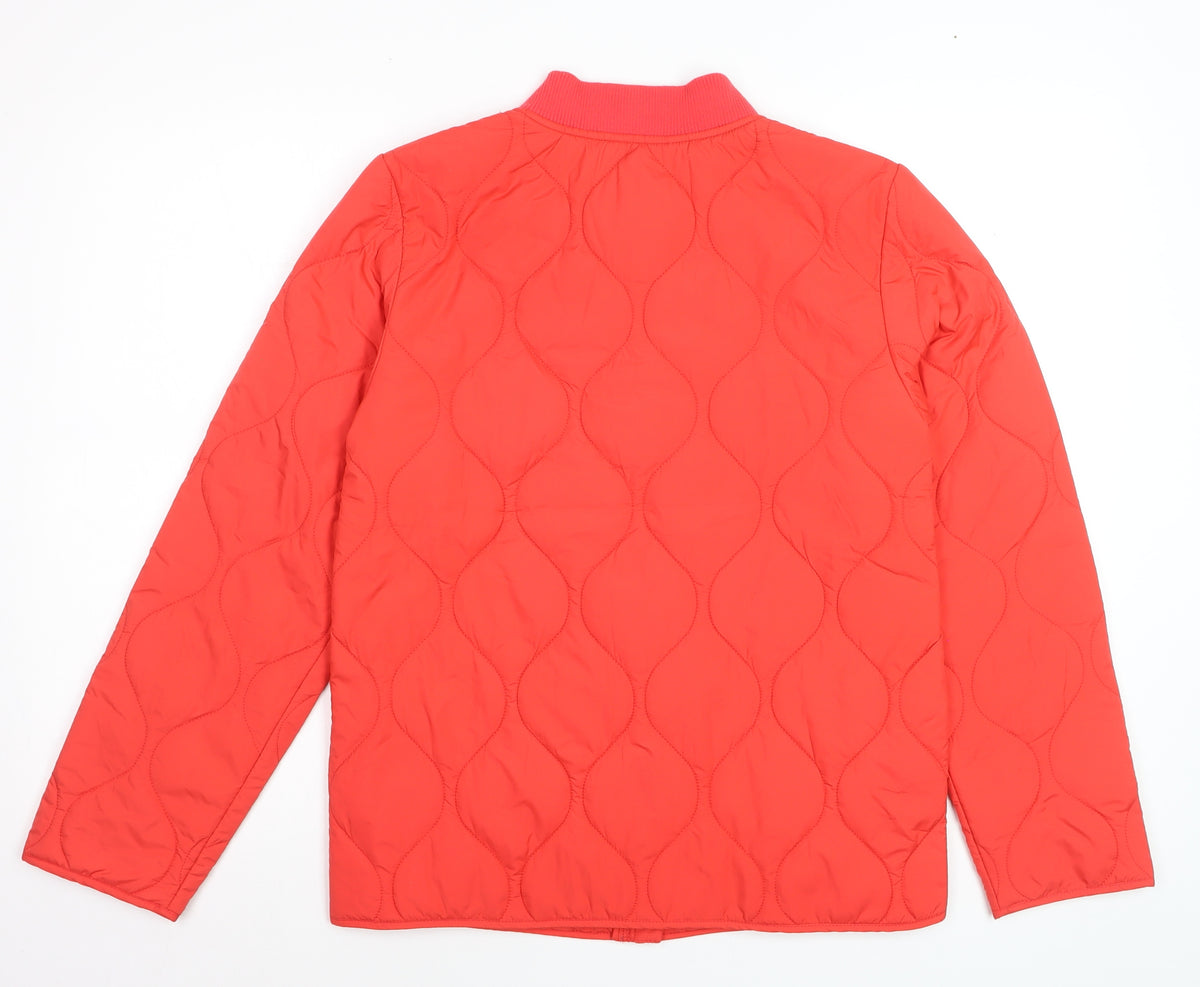 Marks and Spencer Women Red Size 6 Quilted Bomber Jacket