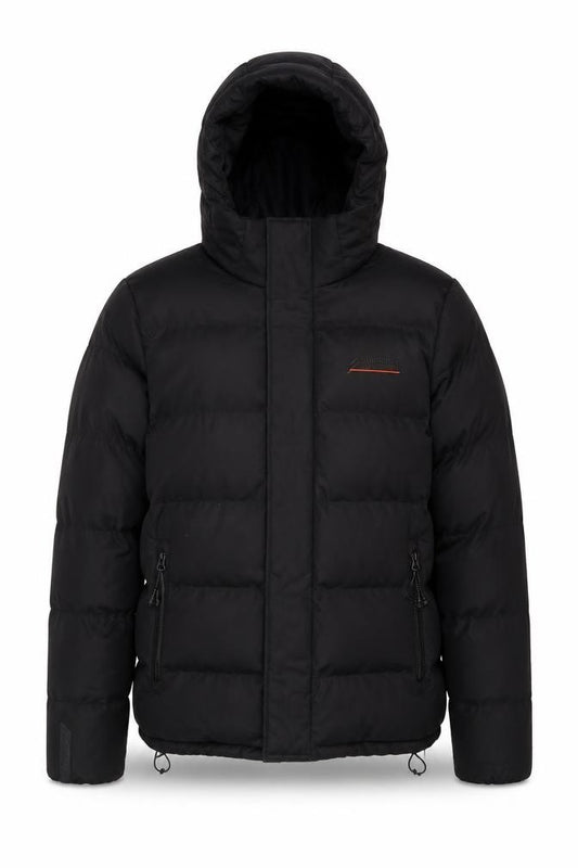 Superdry Men’s Black M Puffer Jacket Hooded Insulated Full Zip