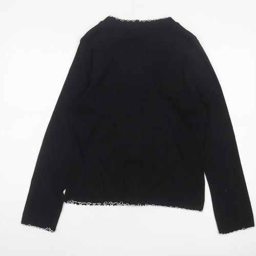 Marks and Spencer Women Black Size 18 Basic V-Neck Button-Up Knit Cardigan