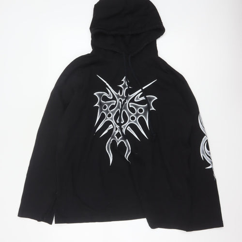 Made in Hell Men’s Black XL Pullover Hoodie Gothic Tribal Graphic Print