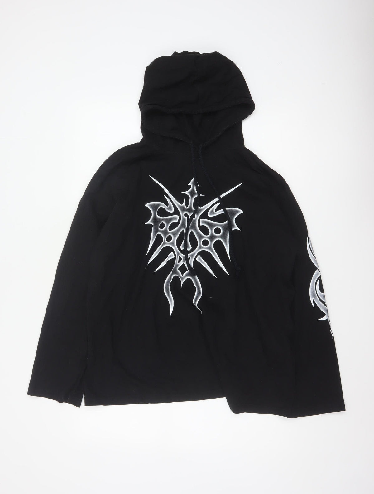 Made in Hell Men’s Black XL Pullover Hoodie Gothic Tribal Graphic Print