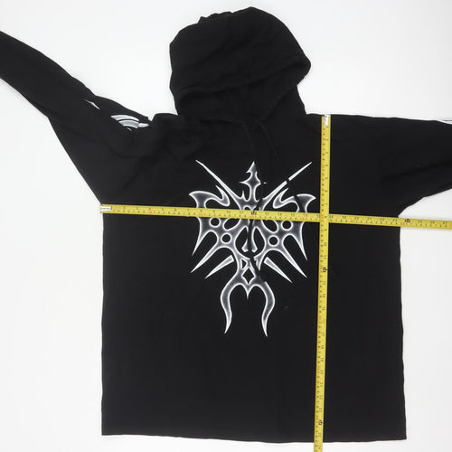 Made in Hell Men’s Black XL Pullover Hoodie Gothic Tribal Graphic Print
