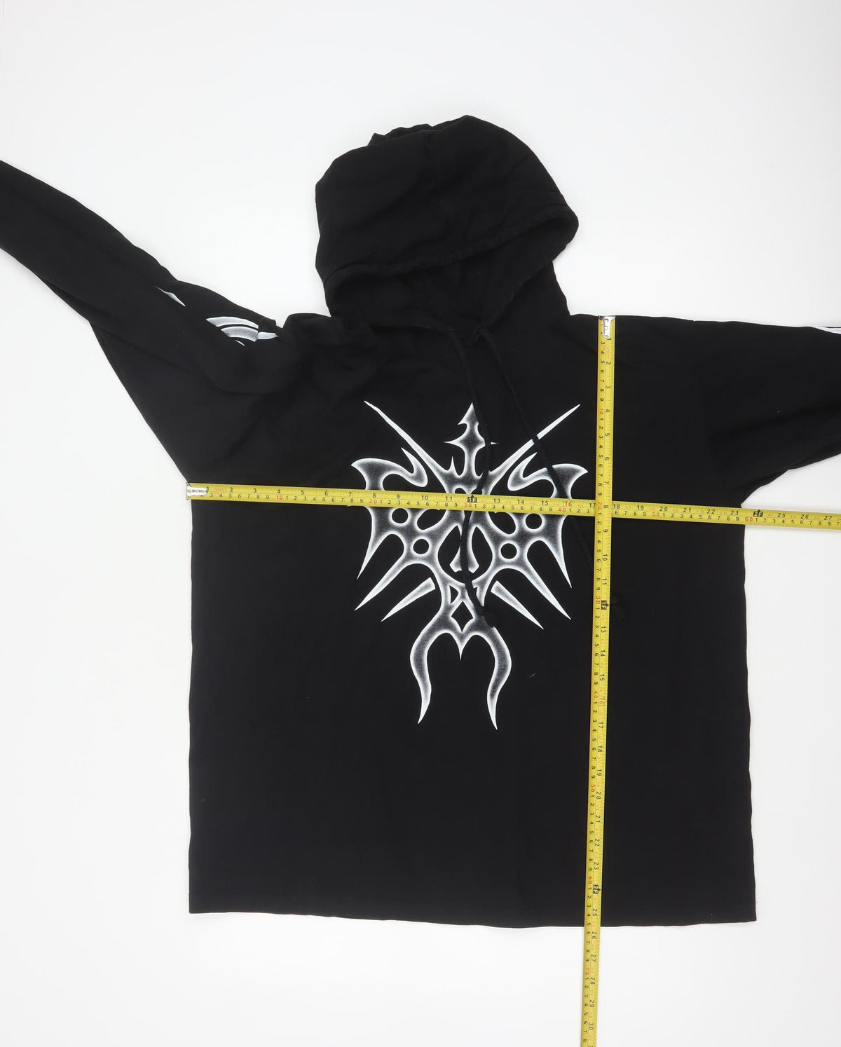 Made in Hell Men’s Black XL Pullover Hoodie Gothic Tribal Graphic Print