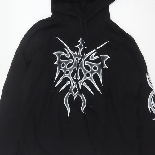 Made in Hell Men’s Black XL Pullover Hoodie Gothic Tribal Graphic Print