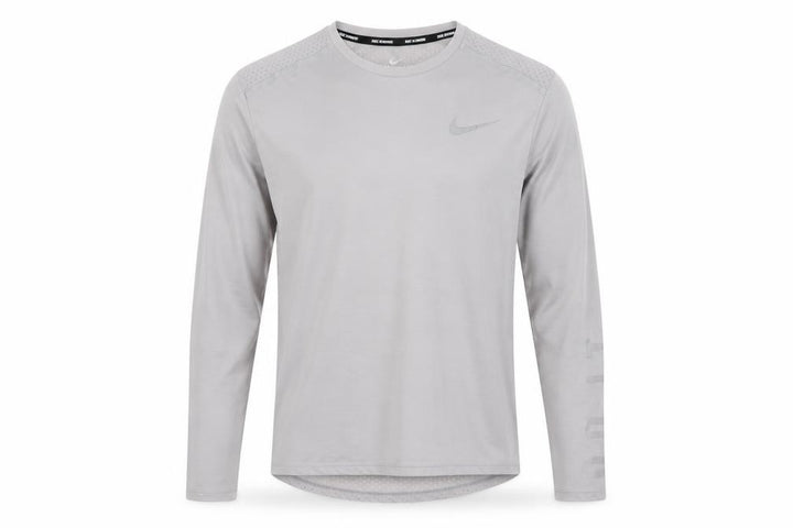 Nike Men’s Grey L Dri-FIT Long Sleeve Running Training Jersey Top