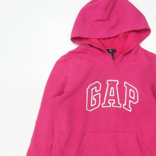Gap Women’s Pink M Pullover Hoodie Logo Fleece Cotton Blend