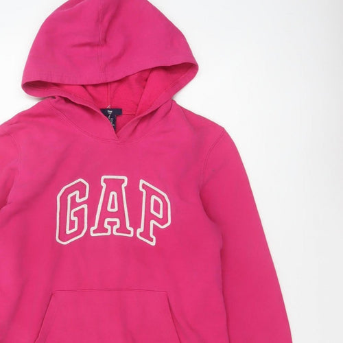 Gap Women’s Pink M Pullover Hoodie Logo Fleece Cotton Blend