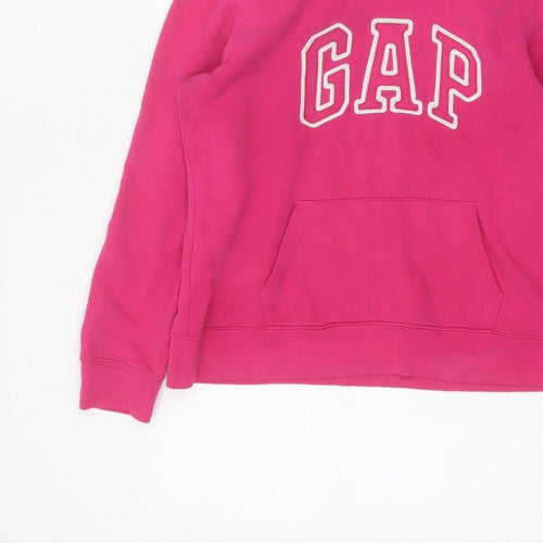 Gap Women’s Pink M Pullover Hoodie Logo Fleece Cotton Blend