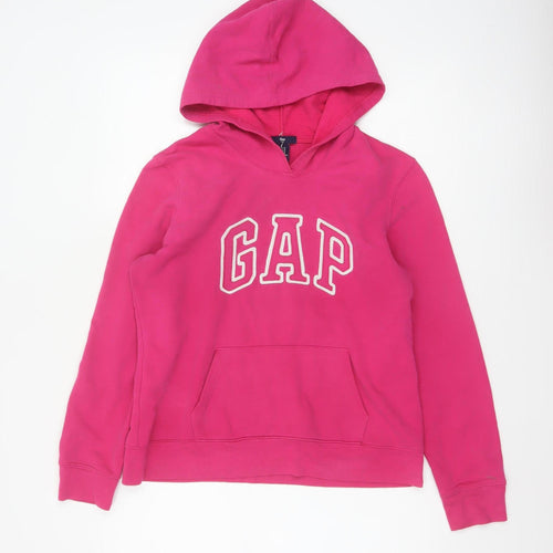 Gap Women’s Pink M Pullover Hoodie Logo Fleece Cotton Blend