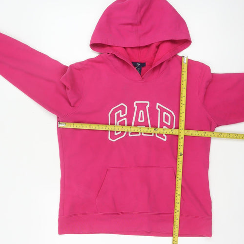 Gap Women’s Pink M Pullover Hoodie Logo Fleece Cotton Blend