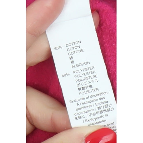 Gap Women’s Pink M Pullover Hoodie Logo Fleece Cotton Blend