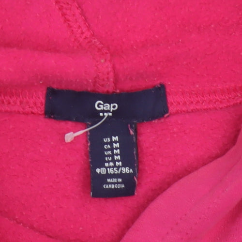 Gap Women’s Pink M Pullover Hoodie Logo Fleece Cotton Blend