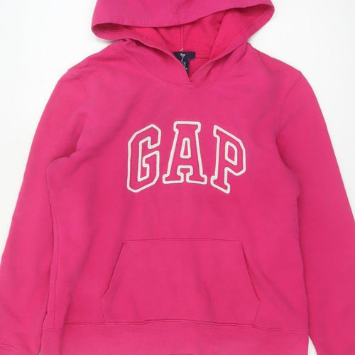 Gap Women’s Pink M Pullover Hoodie Logo Fleece Cotton Blend