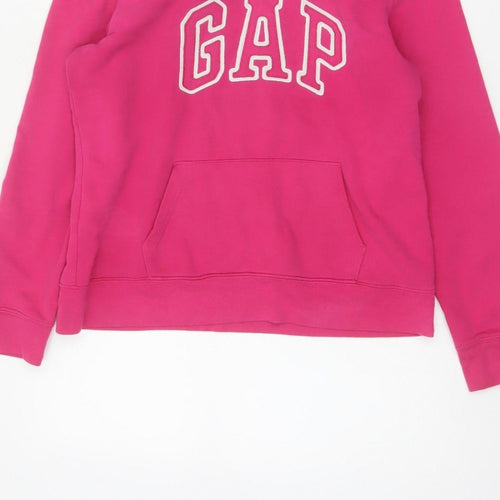 Gap Women’s Pink M Pullover Hoodie Logo Fleece Cotton Blend