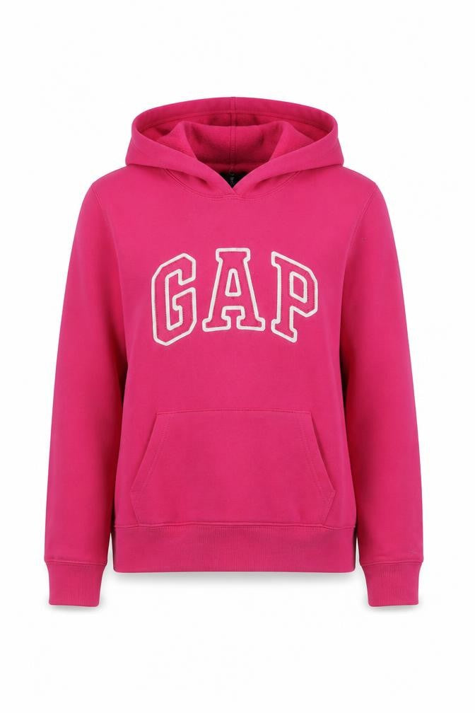 Gap Women’s Pink M Pullover Hoodie Logo Fleece Cotton Blend